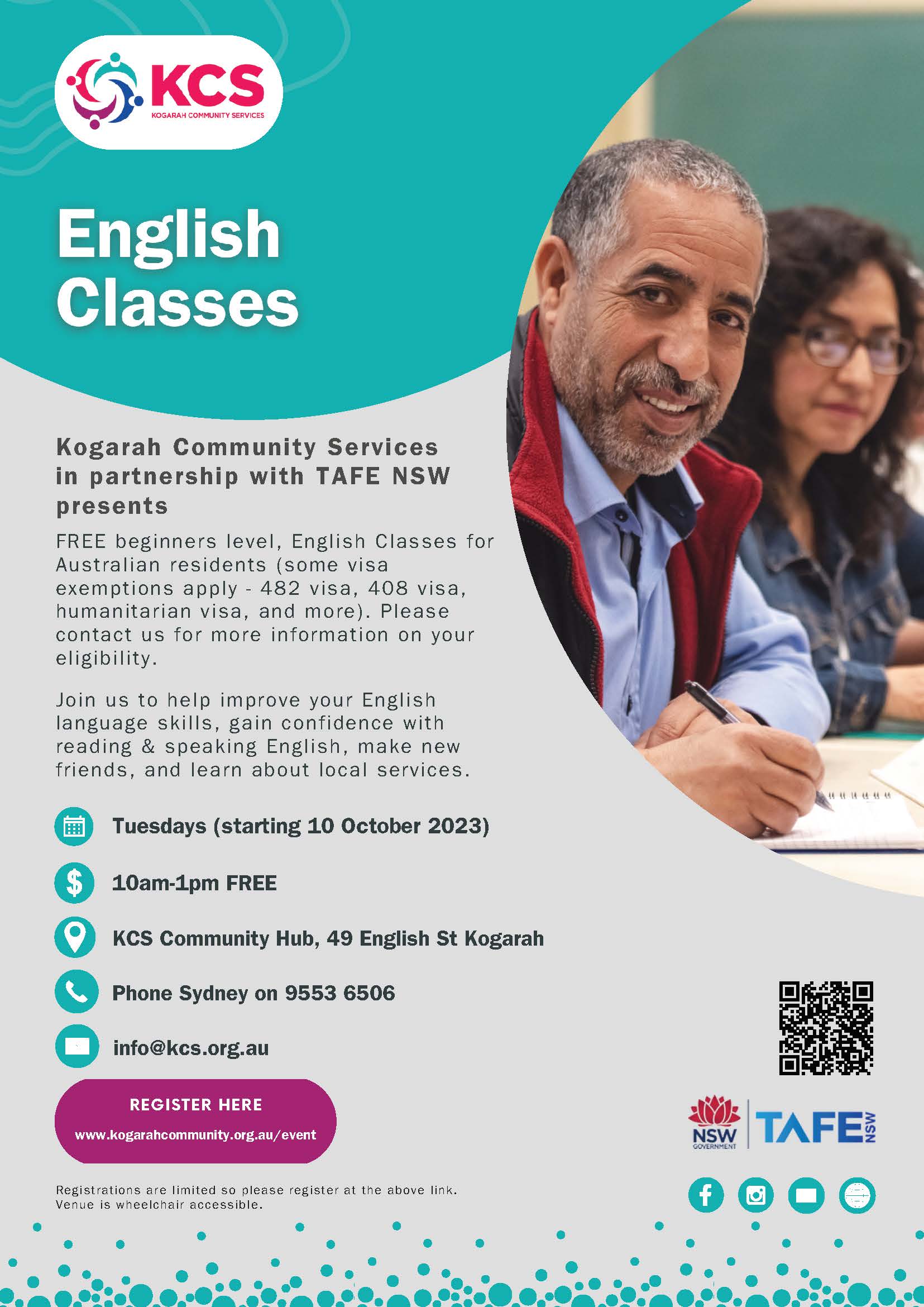English Classes for Beginners (Term 4 starting 10/10/23)